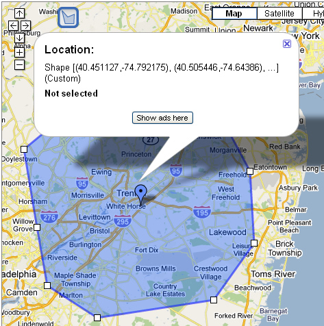 Using a custom shape for geotargeting in Google AdWords