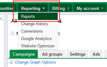 Creating a new report in Google AdWords