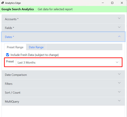 Selecting a **** range in Analytics Edge