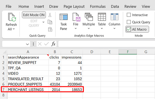 Viewing the Merchant Listings code in Analytics Edge