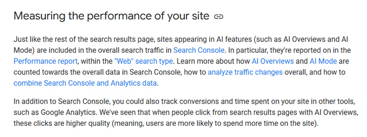 AI Mode tracking will be in the Performance reporting under the Web search type.