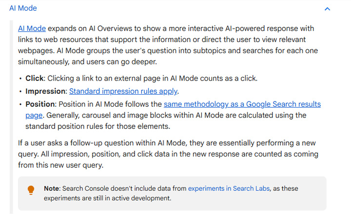 Each listing in AI Mode will take on a unique position in the reporting (unlike AI Overviews).