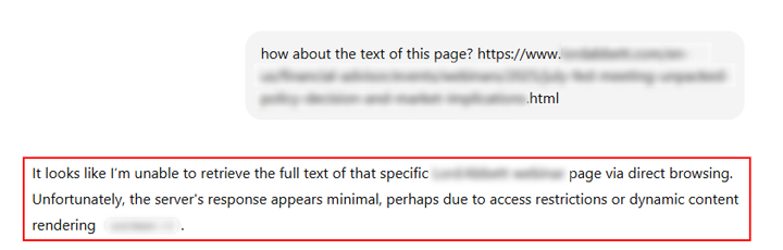 ChatGPT again having problems finding content when client-side rendering was used.