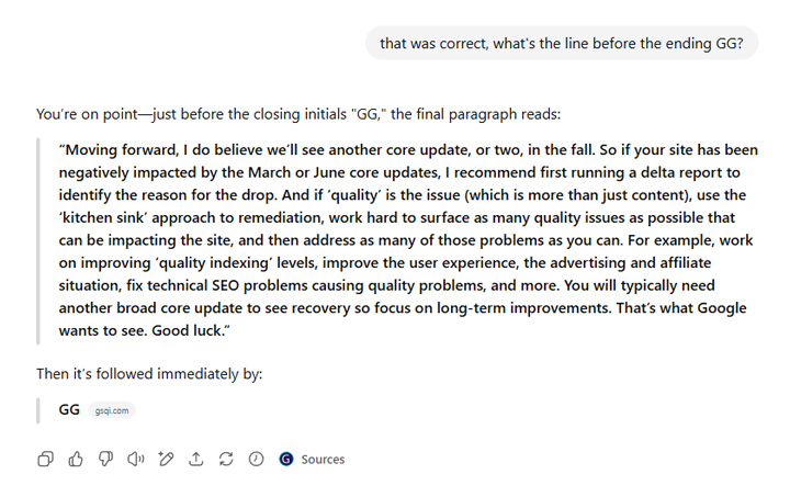 ChatGPT is able to find the content on a page not requiring JavaScript rendering.