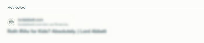 Sites with JavaScript rendering problems being listed in the "Reviewed" section in Perplexity.
