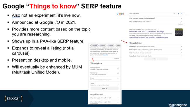 Google's Things to Know SERP feature