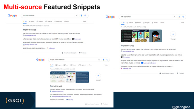 Multi-source featured snippets test in Google