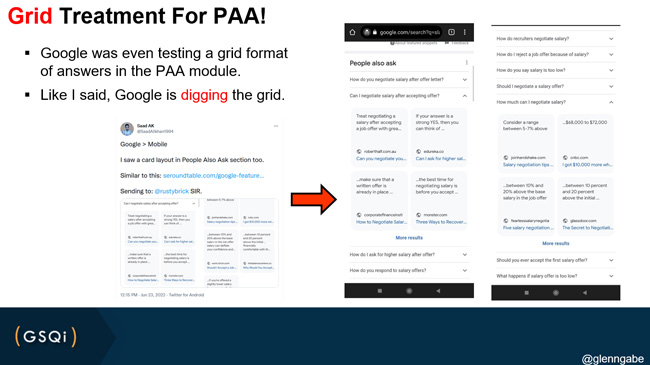 Grid treatment test for People Also Ask (PAA)