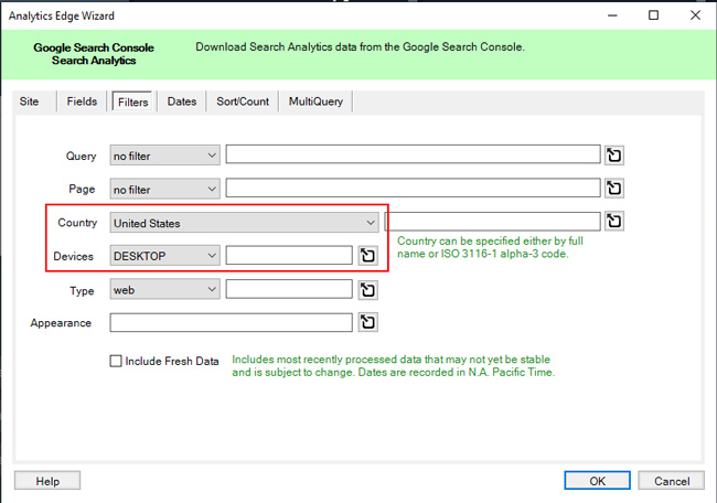 Select devices as a filter in Analytics Edge to focus on desktop-only