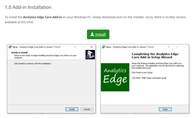 Install Analytics Edge in Excel