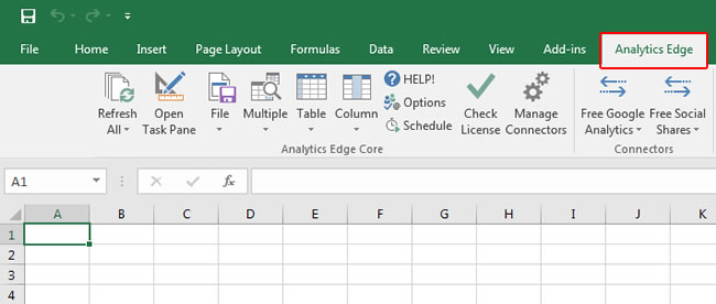 Analytics Edge Ribbon in Excel