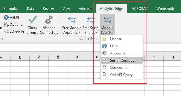 Search Analytics in Analytics Edge.