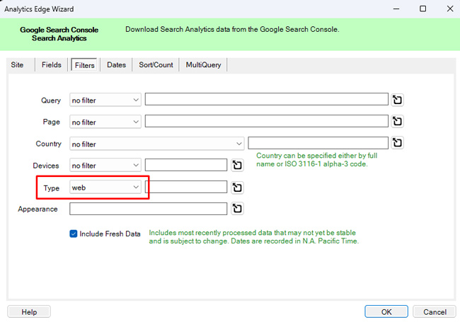 Exporting Web Search data via the GSC API