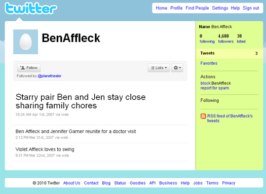 Ben Affleck's Twitter Account