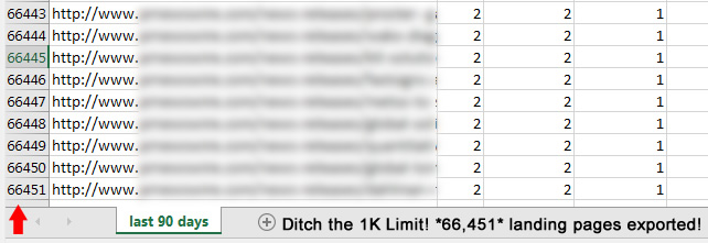 Exporting many queries from GSC via Analytics Edge.