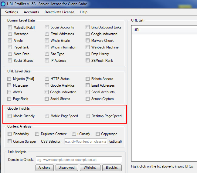 Checking Mobile-Friendliness In Bulk Via URL Profiler