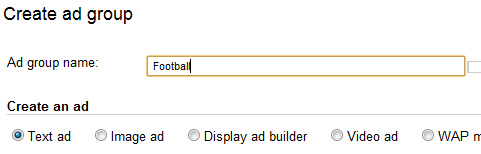 Custom Combination in AdWords, Creating a New Ad Group