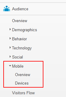 Accessing the Mobile Overview Report in Google Analytics