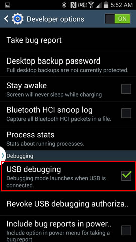 Enable USB Debugging on Android Device