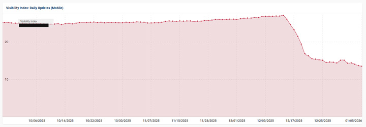 Health and medical site heavily impacted by the December 2025 broad core update and dropping