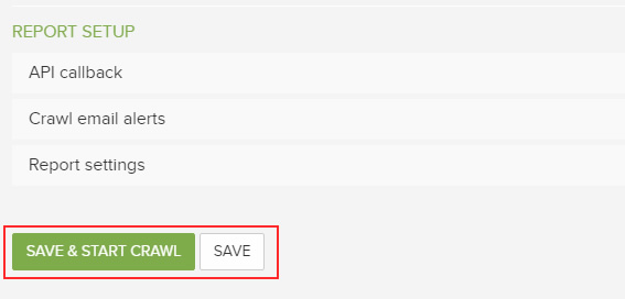 Saving and starting your crawl in DeepCrawl. 
