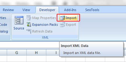 Import XML Sitemaps into Excel