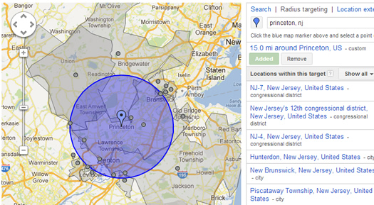 Radius Targeting in Google AdWords