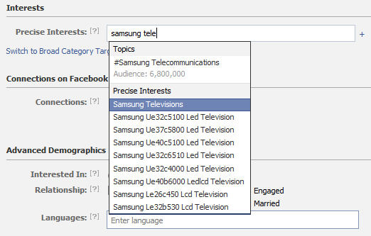 Targeting People Who Have Shown a Precise Interest in Samsung Televisions