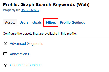 Add a new filter in Google Analytics