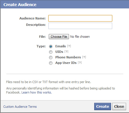 Using Custom Audiences in Facebook