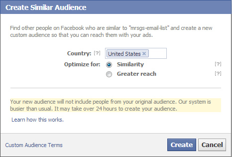 Using Lookalike Audiences in Facebook