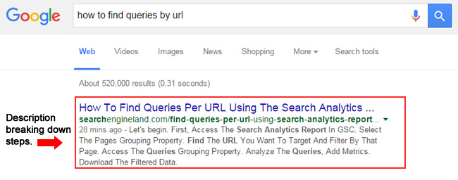 The Pre-processing of a Google Featured Snippet