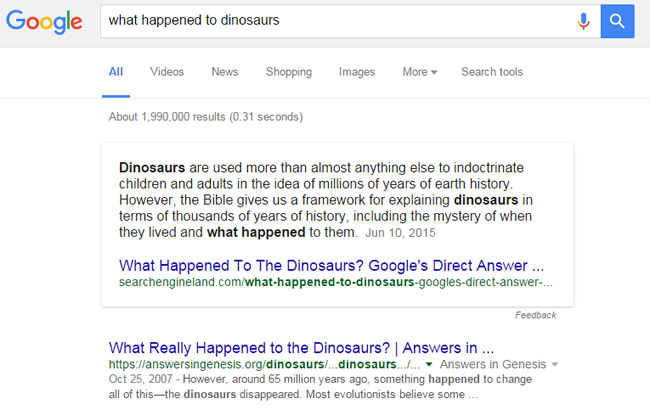 Featured Snippet - What Happened To Dinosaurs