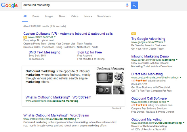 Featured Snippet for Outbound Marketing