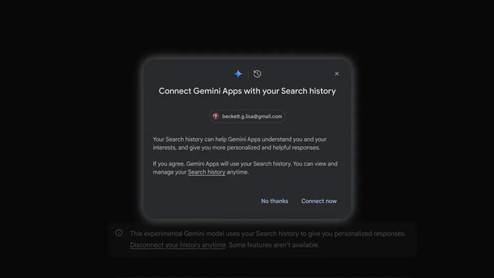 Connecting Gemini to your Search history.