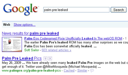 Example of Google News one box in search engine results.