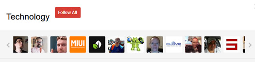 Suggested User List in Google Plus for Technology