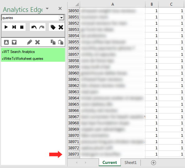 Export all queries from GSC via Analytics Edge.