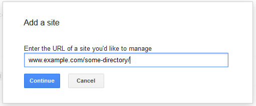 Add A Directory in Google Webmaster Tools