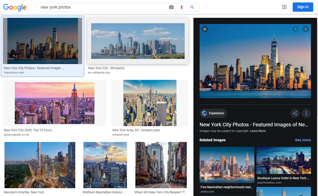 Image search results for New York Photos.