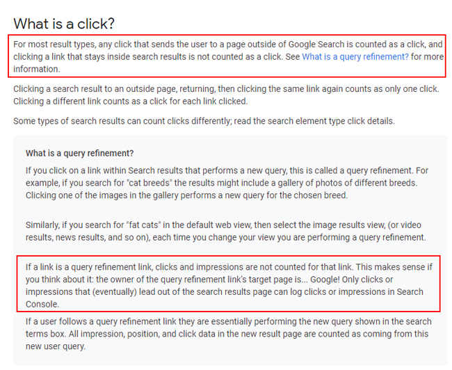 What is a click in Google Search Console (GSC)?