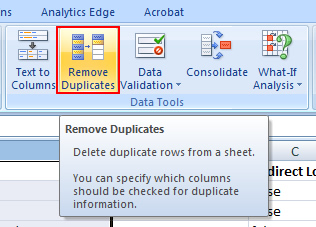 Dedupe in Excel