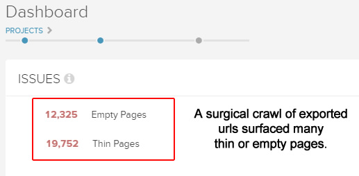 Surfacing problems via a surgical crawl.