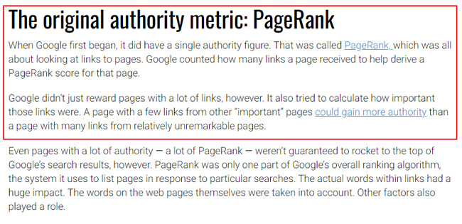 PageRank, the original authority metric.