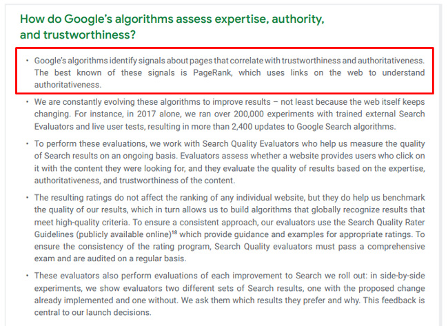 Google, PageRank, and E-A-T