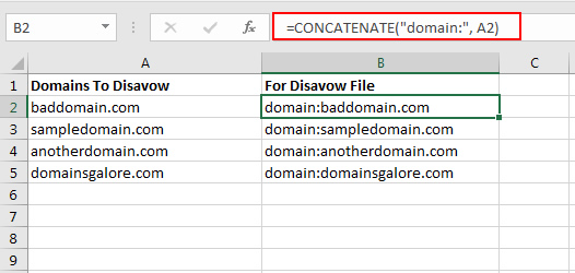 Concatenation in Excel for SEO