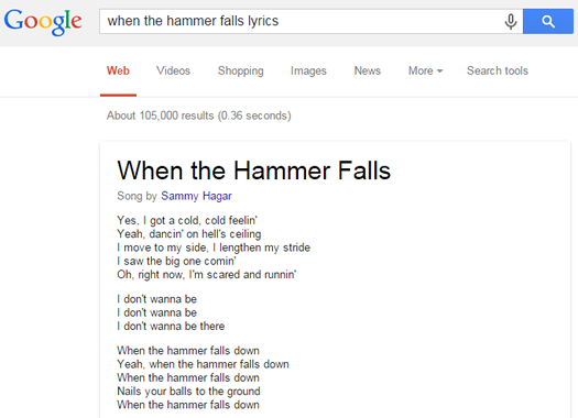 Lyrics in Google SERPs Finally Arrive on December 19, 2014