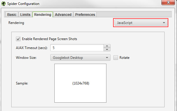 Render JavaScript option in Screaming Frog.