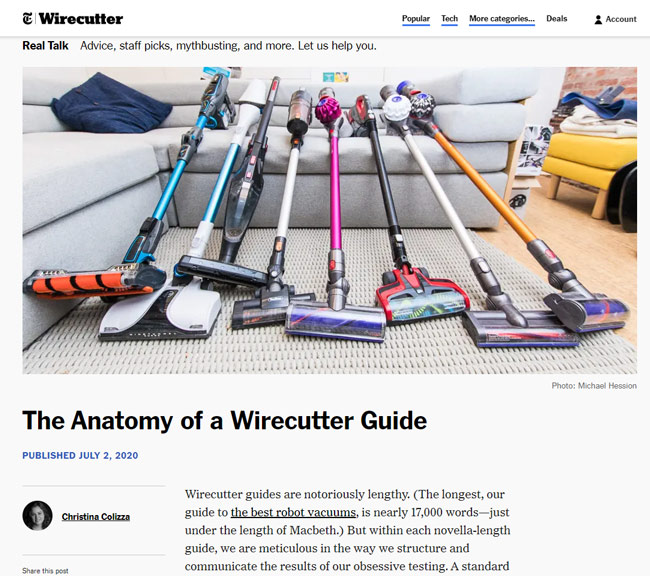 Wirecutter Reviews by the New York Times