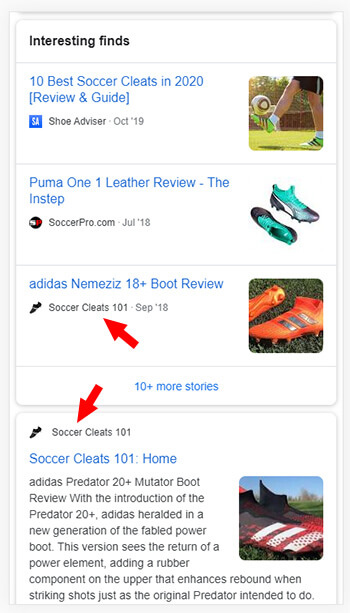 Google's Interesting Finds mobile SERP feature.